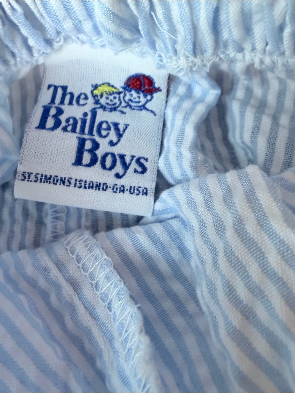 Seersucker Bunny Set in Light Blue with Pink Trim - Picture 5 of 10